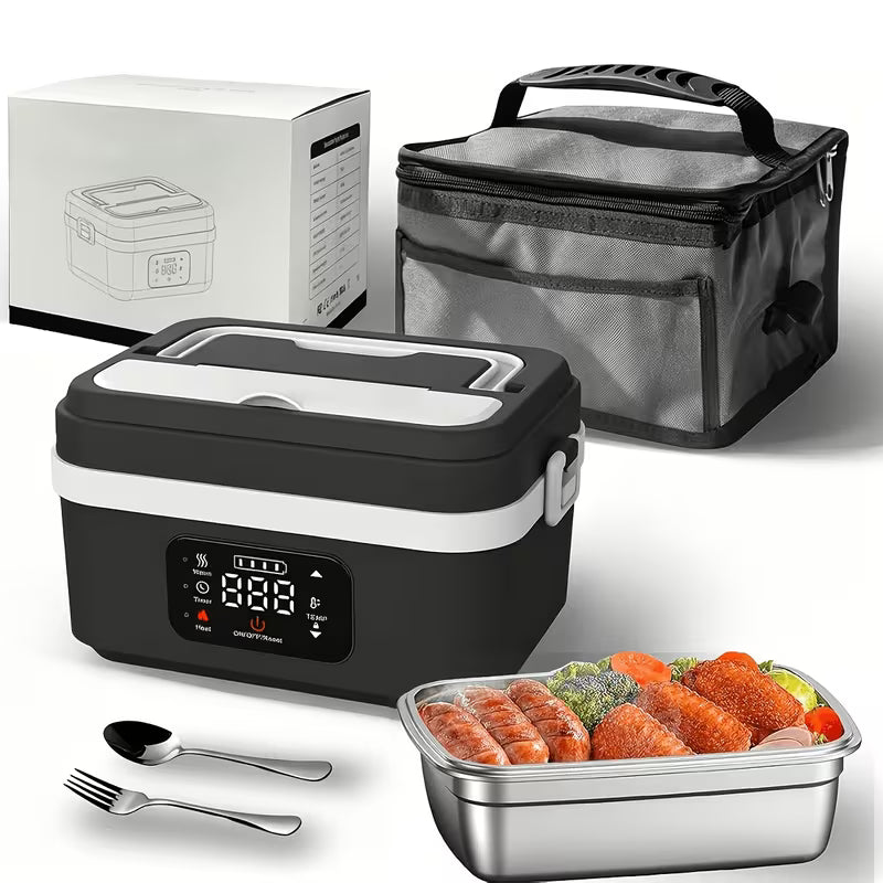 Portable Smart Digital Lunch Box for Heating Lunch, Built-In 8000Mah Rechargeable Power Bank,
