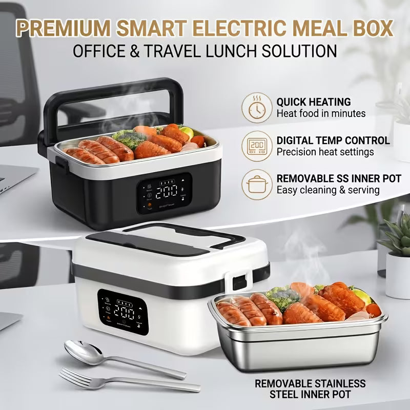 Portable Smart Digital Lunch Box for Heating Lunch, Built-In 8000Mah Rechargeable Power Bank,