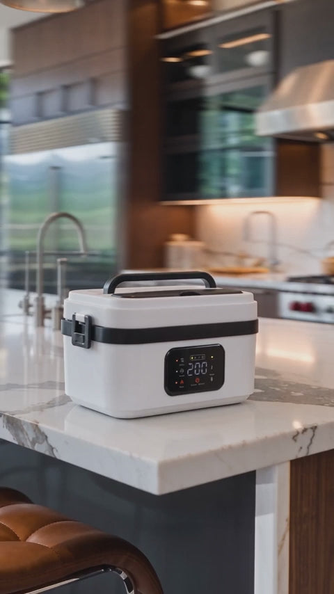Portable Smart Digital Lunch Box for Heating Lunch, Built-In 8000Mah Rechargeable Power Bank,